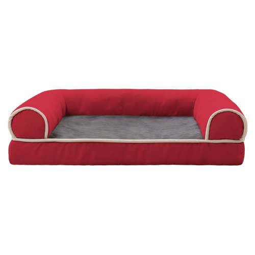 RICHRAIN Haustier-/Katzen-/Hundesofa für kleine, mittelgroße und extra große Hunde, warmes, dickes Haustierbett, Haustiernest, Hundehütte, XL (100 x 60 x 19), Rot von RICHRAIN