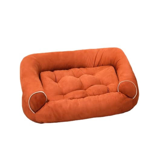 RICHRAIN Luxuriöses warmes Katzen-Hundebett, Haustiersofa, Bett, Stuhl für große Hunde, mittelgroße Hunde, kleine Hunde, Katzen, weiches Wildleder, leicht zu reinigen, Tierhaare (S, Orange) von RICHRAIN