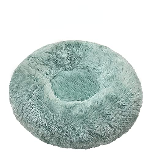 RICHRAIN Beignet rundes Katzenstreu, tiefes Schlaf, für Hunde, Sofa, Teppich für Haustiere, warm, flauschig (S(D50 cm), hellgrün) von RICHRAIN