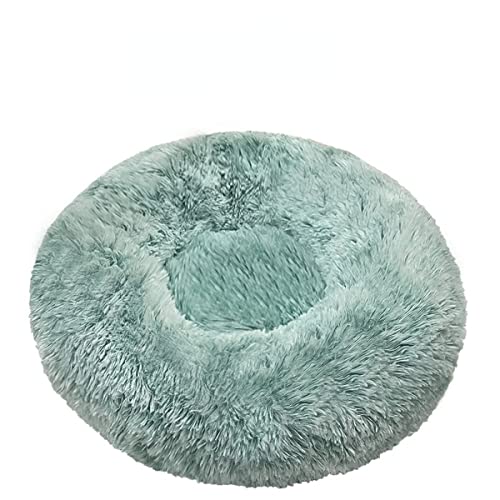 RICHRAIN Beignet rundes Katzenstreu, tiefes Schlaf, für Hunde, Sofa, Teppich für Haustiere, warm, flauschig (XXL (D100 cm), Hellgrün) von RICHRAIN