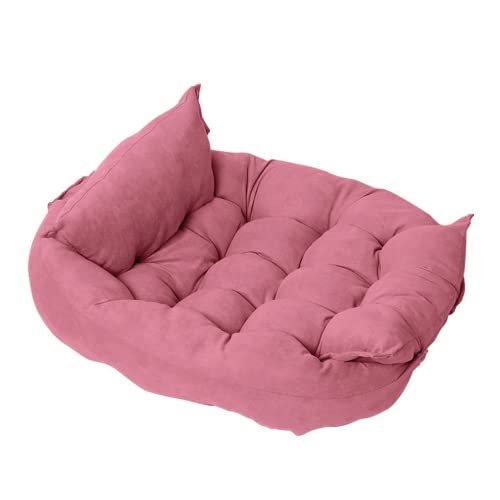 RICHRAIN Pet Couch Bed Dog Sofas Chairs Cat Dog Bed for Large Medium Small Dog Cushion Purple Folding Dog Kennel Pad Mat Cat Litter Basket 3 In 1 (M,Pink) von RICHRAIN