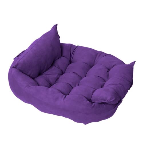 RICHRAIN Pet Couch Bed Dog Sofas Chairs Cat Dog Bed for Large Medium Small Dog Cushion Purple Folding Dog Kennel Pad Mat Cat Litter Basket 3 In 1 (S,Purple) von RICHRAIN