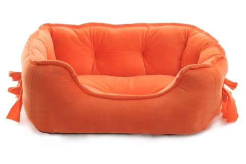 RICHRAIN Haustier-Sofa für Katzen und Hunde, weich, warm, wasserdicht, mit Fliege, dekoriert, Orange, Größe L (58 x 40 x 22 cm) von RICHRAIN