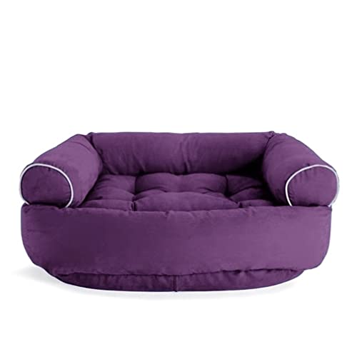 RICHRAIN Haustierbett Katze Hund Sofa Bett für Kleine Mittlere Hund und Katze Quadratisch Retro Haustier Katzenkorb Hundehütte Hundematte Tiernestdick warm (Lila) von RICHRAIN