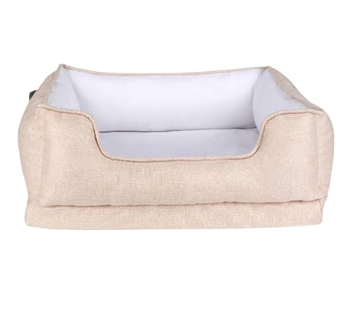 RICHRAIN Integriertes Hundesofa, Hundebett, Bequemes Bett Hunde Katzen, Herausnehmbarer Memory-Schaum,Bissbeständig, Für Alle Jahreszeiten Geeignet (L 78 * 63 * 28cm 15KG,Beige) von RICHRAIN