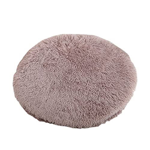 Plüsch-Kissen für Katzen und Hunde, rund, warme Haustiermatte, PP-Baumwolle, weich und bequem, für Wohnzimmer, 57 cm, Kaffeebraun von RICHRAIN