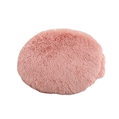 RICHRAIN Plüschkissen für Katzen und Hunde, rund, warme Matte, PP-Baumwolle, weich und bequem, für Wohnzimmer (L 57 cm, Rosa) von RICHRAIN