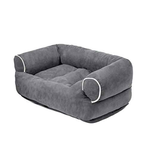 RICHRAIN Qualitäts-Haustier-Hundeschlafsofa Für Große Mittlere Kleine Hundesessel Für Welpen Winter Warmer Tiefer Schlaf Verdicken Hundehütte (2XL,Dunkelgrau) von RICHRAIN