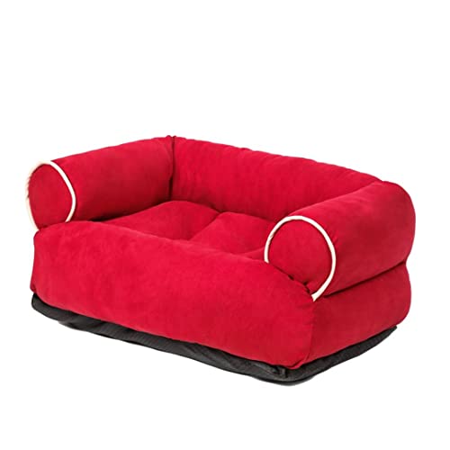 RICHRAIN Qualitäts-Haustier-Hundeschlafsofa Für Große Mittlere Kleine Hundesessel Für Welpen Winter Warmer Tiefer Schlaf Verdicken Hundehütte (2XL,Groß Rot) von RICHRAIN