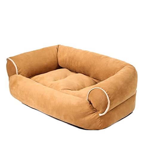 RICHRAIN Qualitäts-Haustier-Hundeschlafsofa Für Große Mittlere Kleine Hundesessel Für Welpen Winter Warmer Tiefer Schlaf Verdicken Hundehütte (2XL,Khaki) von RICHRAIN