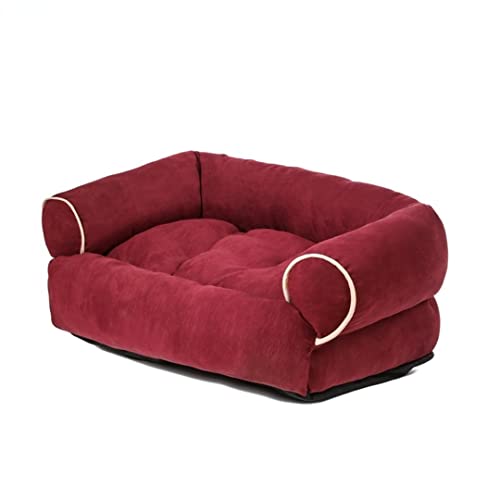 RICHRAIN Qualitäts-Haustier-Hundeschlafsofa Für Große Mittlere Kleine Hundesessel Für Welpen Winter Warmer Tiefer Schlaf Verdicken Hundehütte (2XL,Rotwein) von RICHRAIN