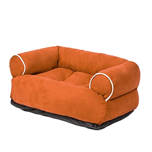 RICHRAIN Qualitäts-Haustier-Hundeschlafsofa Für Große Mittlere Kleine Hundesessel Für Welpen Winter Warmer Tiefer Schlaf Verdicken Hundehütte (4XL,Orange) von RICHRAIN