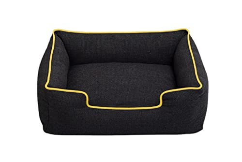 RICHRAIN Tierbett aus Jeansstoff für Katzen und kleine Hunde, mittelgroß, sportlich, schmutzabweisend und pflegeleicht (L,braun) von RICHRAIN