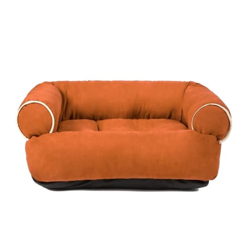 Schlafsofa für Hunde, tiefer Schlaf, Katzenstreu, hochwertig, Bett für Haustiere, dicker und warm im Winter, für kleine Katzen und Hunde (M, Orange) von RICHRAIN