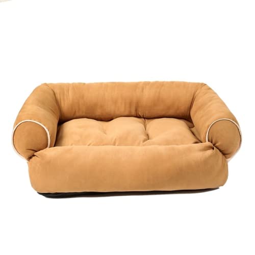 Schlafsofa für Hunde mit tiefem Schlaf, Katzenstreu von hoher Qualität, Haustierbett, dicker und warmer Winter für kleine Katzen und Hunde (XL, Khaki) von RICHRAIN