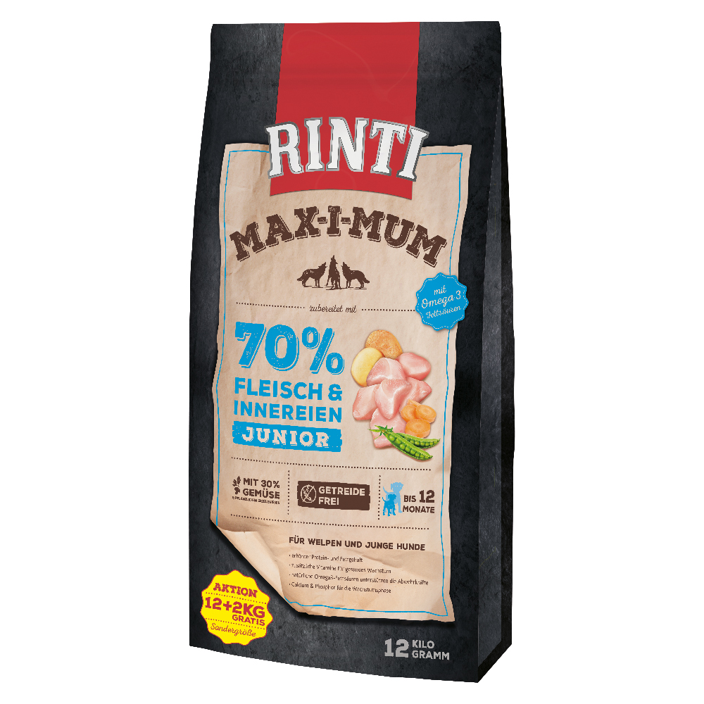 2 gratis! 14 kg RINTI Max-i-mum - Junior Huhn von RINTI Max-i-mum