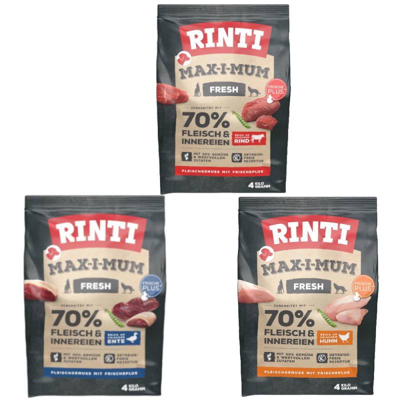 Kombi-Paket RINTI Max-i-mum 3 x 4 kg - Rind + Huhn + Ente von RINTI Max-i-mum