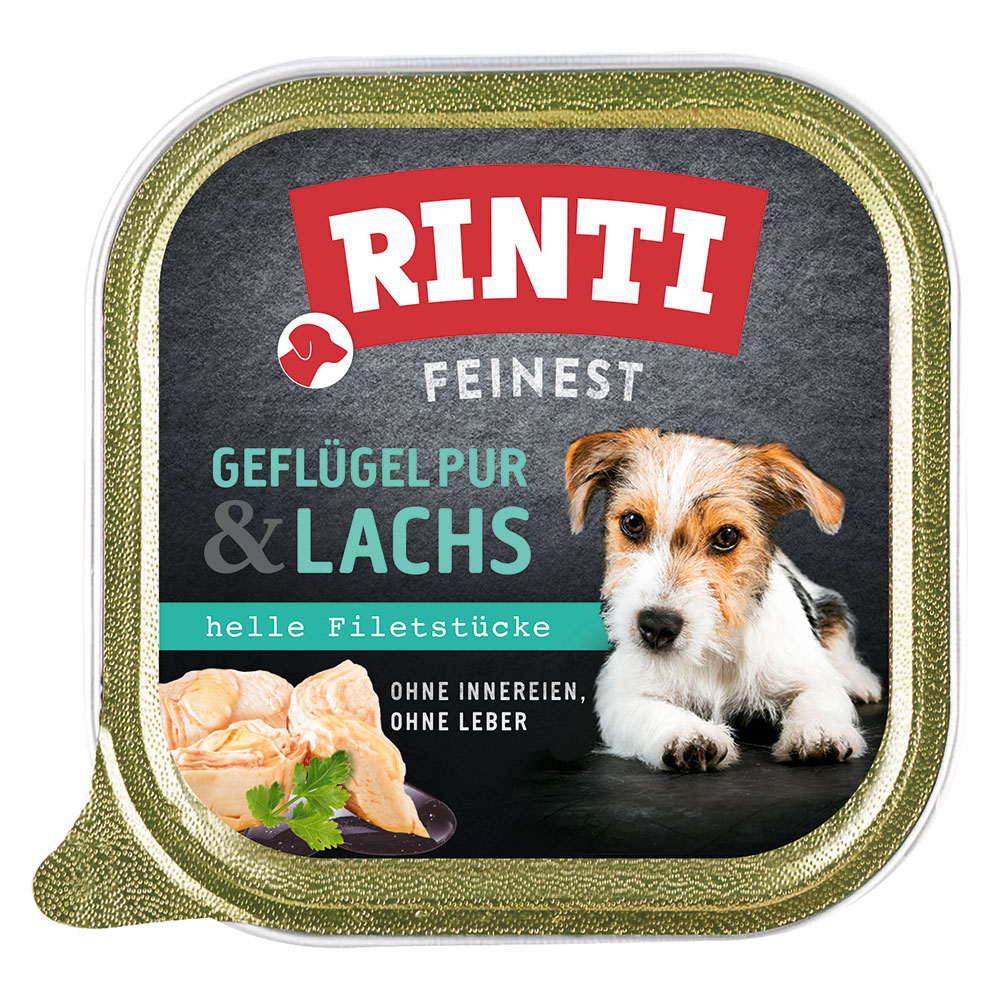 Megapack RINTI Feinest Schälchen 44 x 150 g - Geflügel & Lachs von Rinti