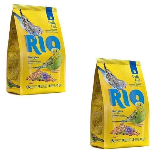 RIO Alleinfutter für Wellensittiche | Doppelpack | 2 x 1 kg | Mit hochwertigen Saaten & Getreide | Zur Unterstützung Einer ausgewogenen Ernährung und Guten Nährstoffzufuhr von RIO