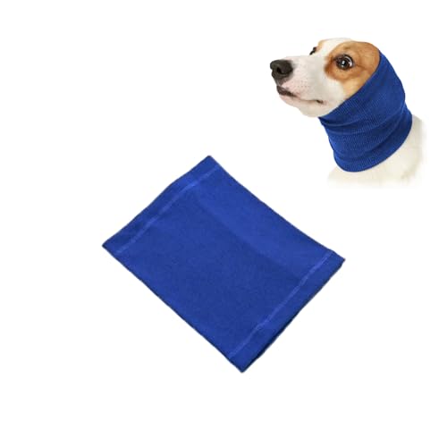 Ohrenschützer für Hunde, Beruhigende Ohrenschützer für Hunde Lärmschutz Haustier Ohrwärmer Hundekopfhaube für die zum Warmhalten (Blau, Mittel) von RIVDEE