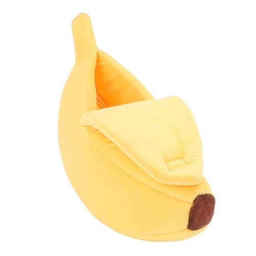 RIZGHWOY Obst-Haustierbett, Bananen-Haustierbett für Katzen, Hunde, Kleine Haustiere Unter 2,5 Kg, Weiches, Warmes, Gemütliches Design, Gelb, Waschbar von RIZGHWOY