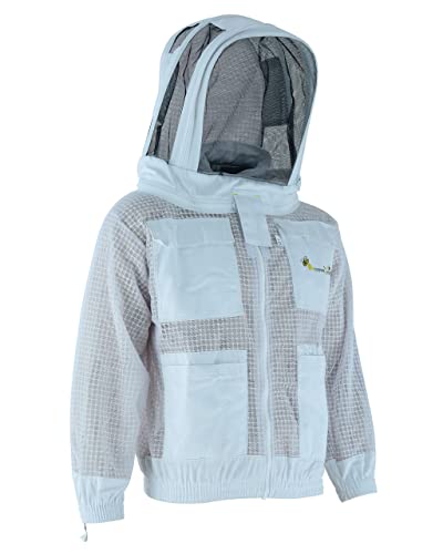 RIZNA INC Beekeeping XPERT Ultra Ventilated Jacket Sheriif Comfort Zip White Polycotton Beekeeping Jacket (X-Large) von RIZNA INC