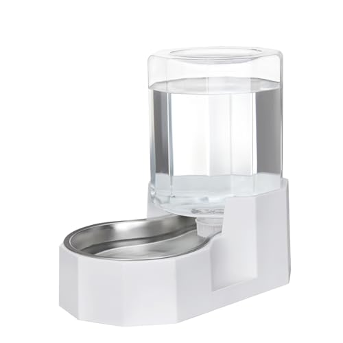 RIZZARI Automatische 5L Schwerkraft Edelstahl Haustier Bewässerung, Fortunate Angular Water Feeder mit Kanten, Sicher und Große Kapazität, Geeignet für Kleine und Mittlere Katzen und Hunde (5L Ohne von RIZZARI