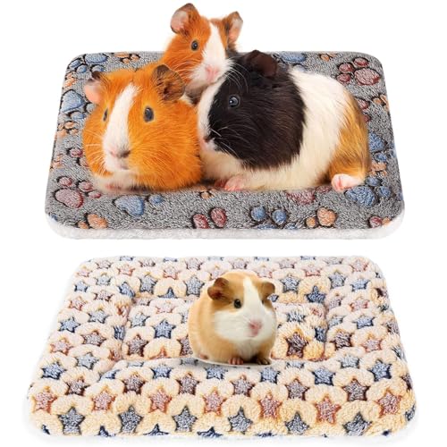 RJFUJP Meerschweinchenbett, waschbar, Meerschweinchen, 35 x 25 cm, waschbar, Meerschweinchen, Bettmatte, Schlafmatte für Kaninchen, Hamster, Meerschweinchen, 2 Stück von RJFUJP