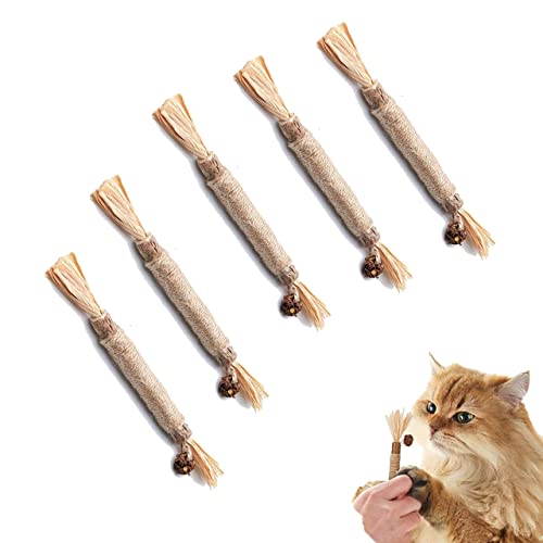 RJSQAQE 1 stücke Katze Kauen Spielzeug Silvervine Kauen Stick für Haustier Katze Teaser Zauberstab Spielzeug Katze Liefert Haustier Katze Zähne Kauen Spielzeug Reinigung Werkzeug Ball A1E7 von RJSQAQE