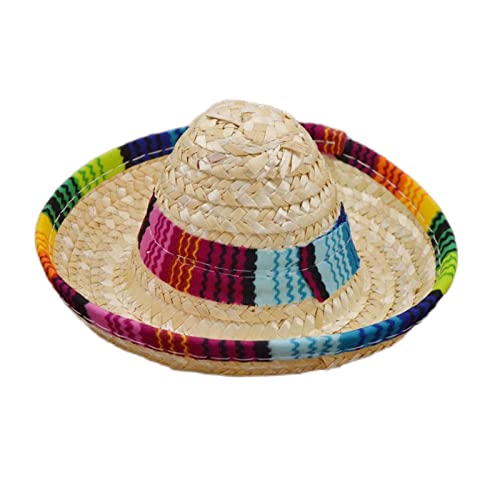 RJSQAQE K8N6 Hundekostüm Sombrero Haustier Strohhut Haustier Ornamente Stroh Mexikanischer Sombrero Haustier Bunte Hut Hund Stroh von RJSQAQE