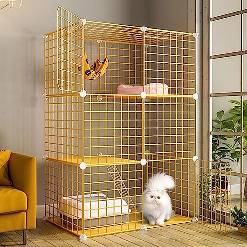 Katzenlaufstall DIY Haustierkätzchenkäfig für Hauskatzen, abnehmbare Katzengehege Katzenvilla für 1-2 Katzen Großer Übungsort (Größe: 29,5" LX 15,3" BX 42,9" H) von RKJDMSWJ