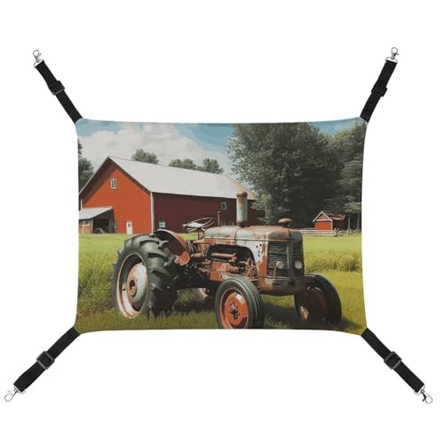 RKJVB Atmungsaktive Haustier-Hängematte mit verstellbaren Riemen, bedruckt, wendbar, Katzenbett, Hundematten für kleine Kaninchen, Frettchen, Meerschweinchen, 42 x 33 cm von RKJVB