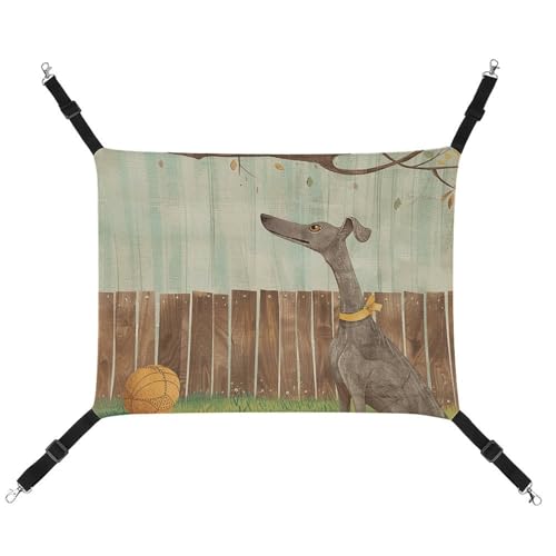 RKJVB Atmungsaktive Haustier-Hängematte mit verstellbaren Riemen, bedruckt, wendbar, Katzenbett, Hundematten für kleine Kaninchen, Frettchen, Meerschweinchen, 42 x 33 cm von RKJVB