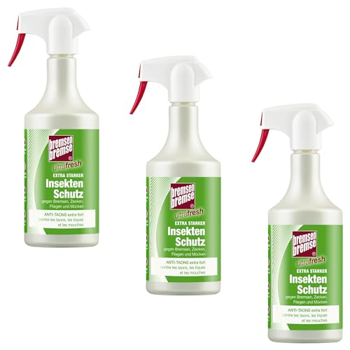 RL24 BremsenBremse - Insektenschutz Ultrafresh | Fliegenspray Pferd & Reiter | gegen Bremsen, Zecken, Fliegen & Mücken | Insektenabwehr mit Panthenol | Insektenspray | 3 x 750 ml Spray (3er Set) von RL24