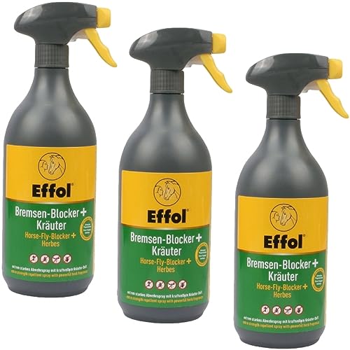 RL24 Effol - Bremsen-Blocker+ Kräuter | Insektenschutz mit Kräuterduft | dermatologisch getesteter Fliegenschutz | gegen Zecken & Mücken | Bremsenspray für Pferde | 3 x 750 ml Spray (3er Set) von RL24