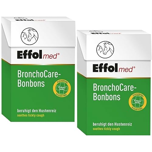 RL24 Effol - BronchoCare-Bonbons | Hustenbonbons für Pferd & Mensch | Pferdebonbons bei Atemwegsproblemen | natürliche Bronchialkräuter | Pferdeleckerlis ohne Zucker | 2 x 44g (2er Set) von RL24