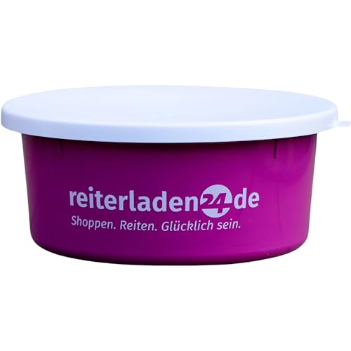 RL24 - Leckerlischale | Müslischale mit Deckel für Pferde | Futterschale zur Aufbewahrung von Leckerli & Pferdefutter | Leckerli-Dose in Pink | 1 Schale á 2l | Pferdezubehör von RL24