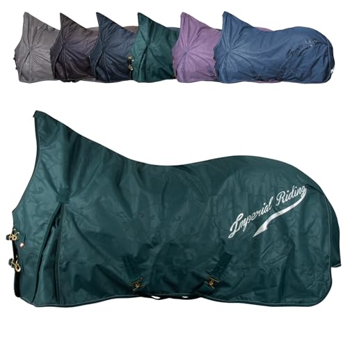 RL24 - Outdoordecke 600D IRHSuper-Dry von Imperial Riding – als Regendecke, Übergangsdecke & Winterdecke – wasserdichte Weidedecke mit Fleece-Futter – Pferdedecke in Forest Green – 145cm von RL24