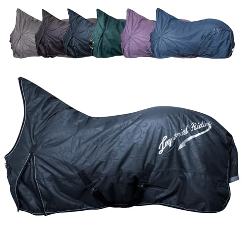 RL24 - Outdoordecke 600D IRHSuper-Dry von Imperial Riding – als Regendecke, Übergangsdecke & Winterdecke – wasserdichte Weidedecke mit Fleece-Futter – Pferdedecke in Navy – 125cm von RL24