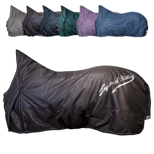 RL24 - Outdoordecke 600D IRHSuper-Dry von Imperial Riding – als Regendecke, Übergangsdecke & Winterdecke – wasserdichte Weidedecke mit Füllung – Pferdedecke in Black – 115cm (100g) von RL24