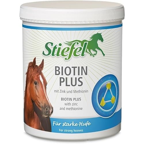 RL24 Stiefel - Biotin Plus Pellet für Starke Hufe & Hornwachstum | Ergänzungsfuttermittel mit 3-Fach Formel aus Biotin, Methionin & Zink | Positive Wirkung auf Haut & Fell | 1 x 1000 g Dose von RL24