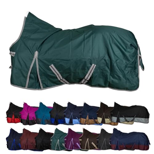 RL24 - Weidedecke High Neck Basicline 600D – Regendecke & Übergangsdecke – wasserdichte Outdoordecke mit Kreuzbegurtung – Pferdedecke in Grün – Größe 105cm (Polarfleecefutter) von RL24