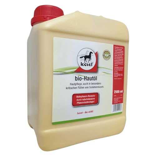 RL24 leovet - Bio-Hautöl für Pferde | Hautpflege bei Juckreiz, Sommerekzem & trockener Haut | Pflegelotion für Kräftigung der Haut | Hautlotion mit Bio-Schwefelfluid | 1 x 2500 ml Kanister von RL24