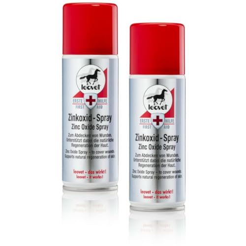 RL24 leovet - Erste Hilfe Zinkoxid-Spray | Pferde-Zinkspray zum Abdecken von Wunden | Zinksalbe zum Sprühen | bildet Schutzfilm & pflegt beanspruchte Hautpartien | 2 x Wundspray 200 ml (2er Set) von RL24