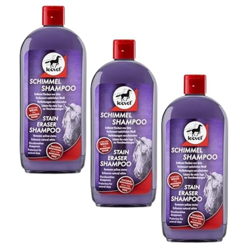 RL24 leovet - Schimmel Shampoo | Pferdeshampoo f. EIN gesundes Haarkleid | Shampoo für Pferde | sanfte Reinigung lässt gelbe Verfärbungen Verschwinden | Pferdepflege | 3 x 500 ml Flasche (3er Set) von RL24