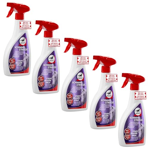 RL24 leovet - Schimmel Striegel | Mähnenspray für Pferde | entfernt Flecken & Verfärbungen | Schweifspray für brillanten Weißeffekt | stark rückfettende Fellpflege | 5 x 550 ml Spray (5er Set) von RL24