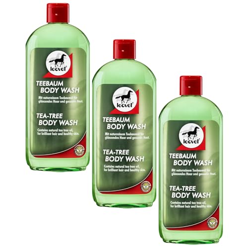 RL24 leovet - Teebaum Body Wash | Pferdeshampoo mit Teebaumöl | mindert Juckreiz & Scheuerneigung | Shampoo für Pferde | pflegt Haut & Haar | Pferdepflege | 3 x 500 ml Flasche (3er Set) von RL24