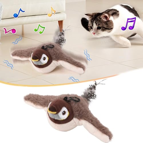 RLEHJN Katzenspielzeug Vogel, Interaktives Katzenspielzeug Echte Flattern Und Zwitschern, Nteraktives Katzenspielzeug Selbstbeschäftigung, Interactive Cat Toy, Flapping Bird Cat Toy (1PC) von RLEHJN