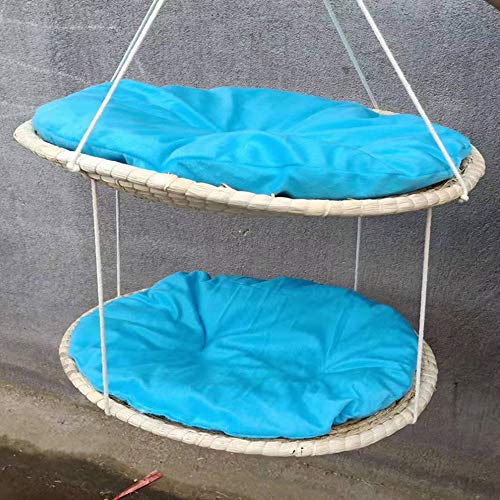 Cat Hammock Cat Jumping Cat Shelf Bed Basket Straw Cat Hammock Cat Climbing Cat Litter Cat Tree Cat Window Seat (Color : Yellow Size : Two floors) (Blue Two floors) von RLUYFGGTLNHGT