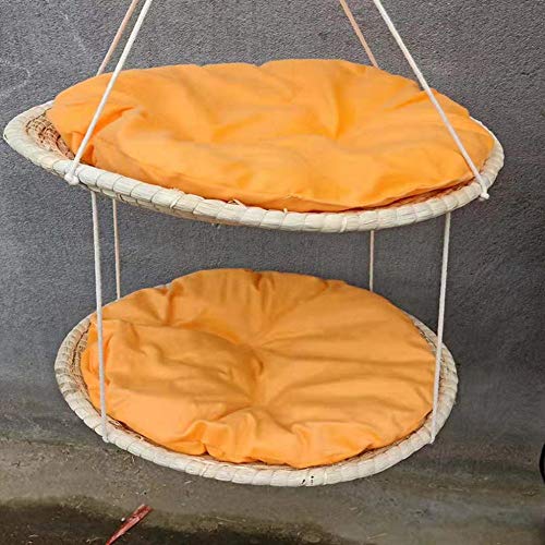 Cat Hammock Cat Jumping Cat Shelf Bed Basket Straw Cat Hammock Cat Climbing Cat Litter Cat Tree Cat Window Seat (Color : Yellow Size : Two floors) (Yellow Two floors) von RLUYFGGTLNHGT